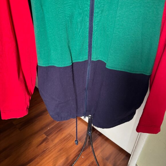 MEN SWEATER/JACKET SIZE LARGE ZIPPER FRONT LINED DRAWSTRING - Picture 3 of 4